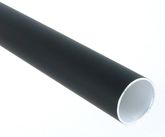 Alurohr 37,8x1,5 mm, schwarz, 16,5 cm